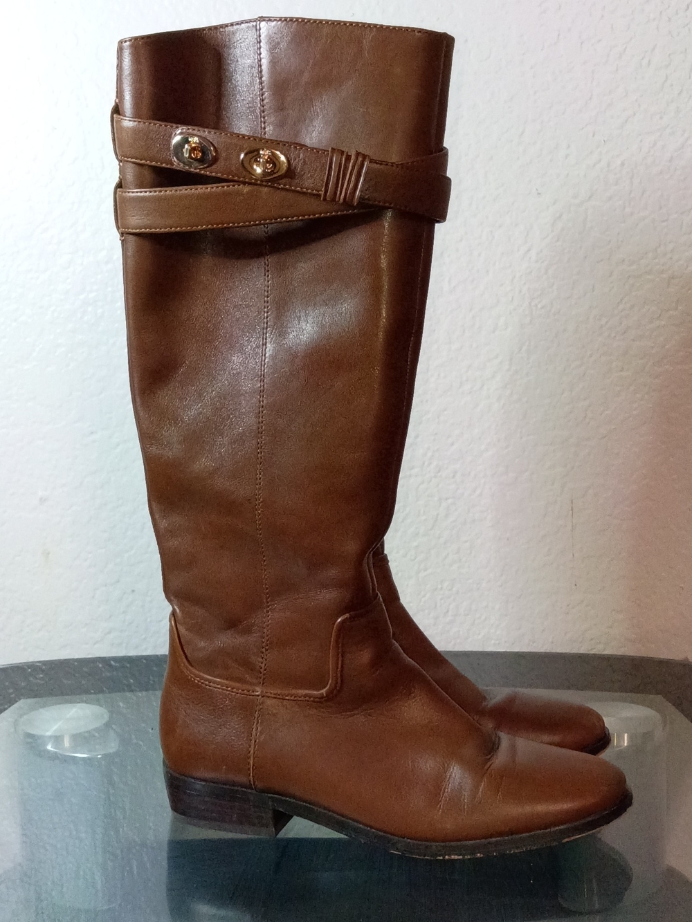 Coach Linette Tall Brown Leather Riding Boots Boho Classic Trendy Fall Styles